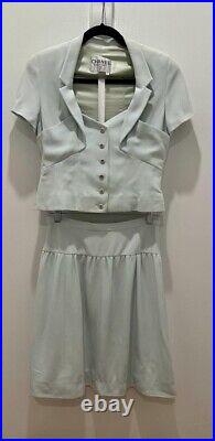1994 Vintage Chanel Matching Dress Set Size FR 42 Baby Blue
