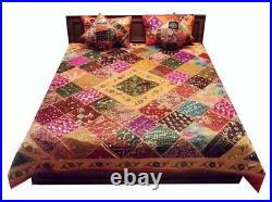33% Off 5 Pc Vintage Bead Art Sari Beaded Quilt Bedspread Coverlet Throw Blanket