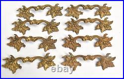 4 Vintage Matching Sets Of Brass French Provincial Style Drawer Pull Handles