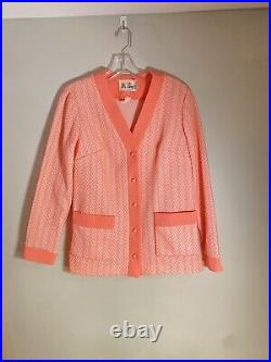 AMAZING Vintage 1970s Maxi Dress Set Matching Jacket & Belt Salmon Pink Peach M