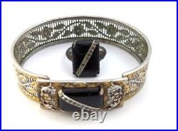 Art Deco Matching Ring and Bracelet Set, 1950's, Vintage Jewelry