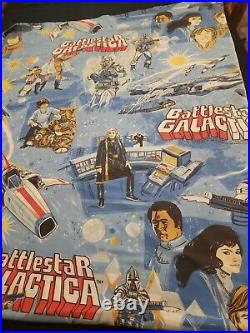 Battlestar Galactica Vintage 1978 RARE Flat Bed Sheets Set +bed spread Twin Bed