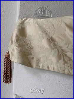 Brocade Lined Tree Skirt & Matching Mantel Scarf Set Vintage Neimans Gold/Cream