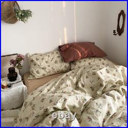 Cotton Bedding Set HomeTextile Vintage FloralSheet QuiltCover Twin/Queen/Single