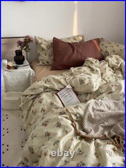 Cotton Bedding Set HomeTextile Vintage FloralSheet QuiltCover Twin/Queen/Single