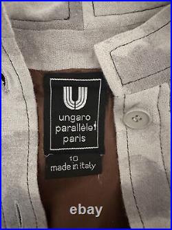 EMMANUEL UNGARO Suit Vintage 1980 Wool Matching Set Top Skirt Italy Size 10 M