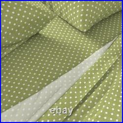 Faded French Spots Green Vintage 100% Cotton Sateen Sheet Set by Spoonflower