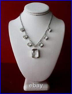 Jewelry Set Vintage Crystal Necklace With Matching 3 1/4-Inch Earrings/Wedding