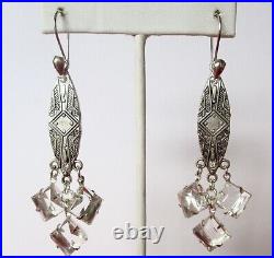 Jewelry Set Vintage Crystal Necklace With Matching 3 1/4-Inch Earrings/Wedding