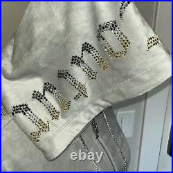 Juicy Couture M Top S Pant BLINGGrey 25YR Velour Match Tracksuit Set Vintage Y2K