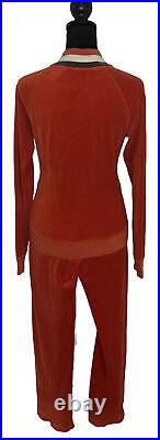 Juicy Couture M Top S Pants Velour Tomato Red Vintage Matching Tracksuit Set Y2K