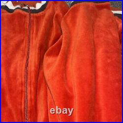 Juicy Couture M Top S Pants Velour Tomato Red Vintage Matching Tracksuit Set Y2K