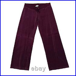 Juicy Couture Matching Tracksuit Set Large XL Jacket Pants Purple Vintage Velour