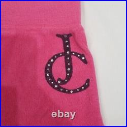 Juicy Couture Pink Shorts Jacket Tracksuit Matching Set Crystals Logo Medium XL