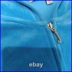 Juicy Couture Tracksuit Blue Matching Set XL Large Jacket Pants Velour Vintage