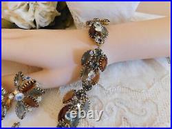 Juliana Glass Rhinestone Bracelet and Matching Earrings Vintage Set Verified