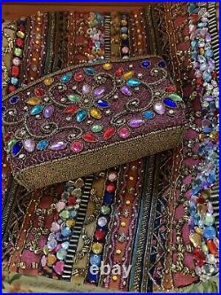 Large Couture Bejeweled Rhinestones Vintage Bag Set & Matching Zippered Pouch