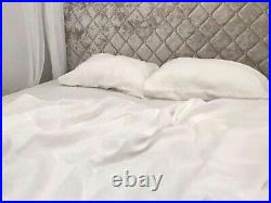 Linen sheets set 2 pillowcases shabby style soft french chic vintage looks full