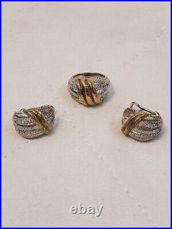 MATCHING SET Vintage JUDITH RIPKA Sterling Silver Ring Sz 4.75 And Earrings