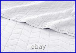 Madrid 2-Piece Vintage Washed Solid Cotton Quilt and Shams Set (Twin, White)