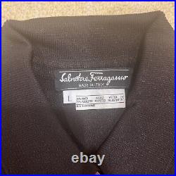 NWOT Vintage Salvatore Ferragamo Women's Black Cardigan & Matching Shirt Set L