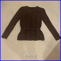 NWOT Vintage Salvatore Ferragamo Womens Brown Cardigan Sweater & Matching Tank M