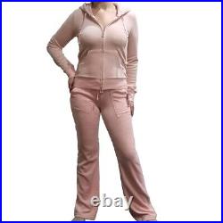 NWT Juicy Couture TrackSuit Matching Set Baby Pink Jacket Pants XS Vintage Rare