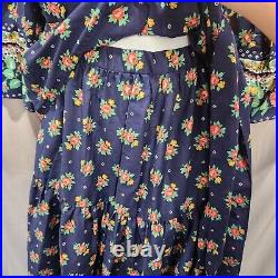 Oscar De La Renta II Hippie Boho Floral Vintage 70s Blouse Skirt Matching Set
