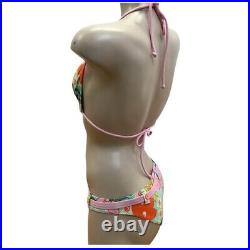 Pan Dulce Vintage Bright Floral Bikini Set & Matching Sarong New With Tags