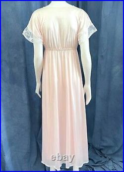 Pink Peignoir Nightgown & Dressing Gown Matching Set Lace Lingerie Sz 14 Hickory