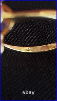 RARE VTG Multi Gemstone Cluster Set Ring Pendant Earring Matching Set 14kt Gold
