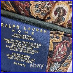 RARE VTG Ralph Lauren Red EQUESTRIAN PAISLEY Set 2 TWIN Comforters SHEETS Cabin