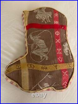 Rare Vintage 50's Cowboys & Indians Western Coverlet Blanket Throw Pillows Set