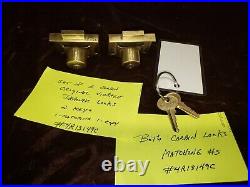 Set Of (2) Original Vintage Brass Locks Matching Key And Locks (2) Key #4r13149c