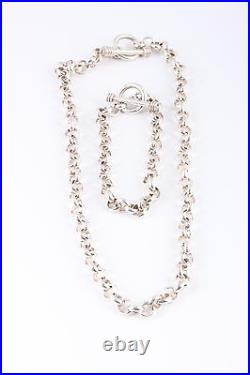 Sterling Silver Necklace & Bracelet Matching Set 925 Vintage 5612