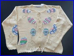 The Eagles Eye Vintage Knit Easter Cardigan Sweater and Matching Shorts Set M