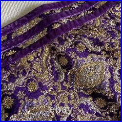 True Vintage Rare 60s Purple Silver Gold Brocade Two-piece Set By Town Craft