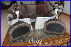 Unique Matching Set Of 2 Vintage Suitcase Table Lamps 3 Way