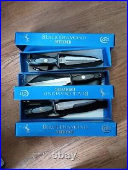 VINTAGE 3pc COLT USA Kit Rae BLACK DIAMOND Design Serial# Match Set NEW IN BOX