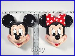 VTG (1980s) Matching Set of Mickey & Minnie Mouse 3D Ceramic Disney Wall Hanging