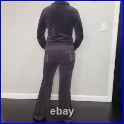 VTG Juicy Couture TrackSuit Matching Set Gray Medium Large Jacket Pants Pockets