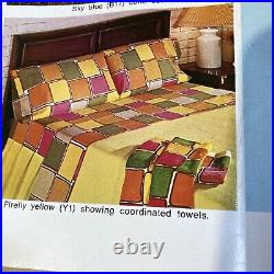 VTG Twin Bedspread Bed Skirt Curtain Valance Set Cannon Royal MOD Roman Holiday