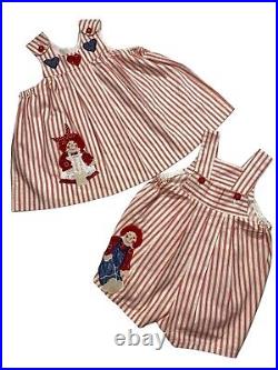VTG Twin Boy Girl Handmade Matching Outfits Raggedy Ann & Andy Estimated 18-24M