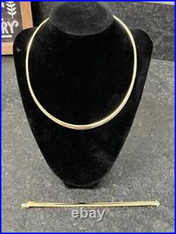 Vintage 14K Gold OMEGA Graduated Necklace and 7 1/4 Bracelet Matching Set WOW