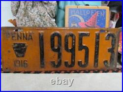 Vintage 1916 Pennsylvania Matching Set of Heavy Metal License Plates 199513
