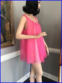 Vintage 1950s Pink Babydoll Nightgown & Matching Panties Set S