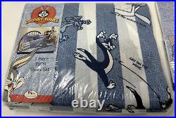 Vintage 1996 LOONEY TUNES Twin Sheet Set NEW by Bibb Plus Extra Pillow Cases