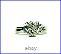 Vintage. 20 Carat Diamond Engagement And Wedding Ring Matching Interlocking Set