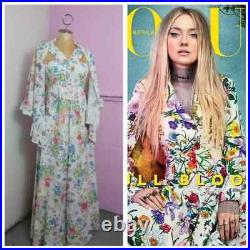 Vintage 70s Floral Print Maxi Dress and Matching Shawl Boho Matching Set
