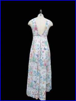 Vintage 70s Floral Print Maxi Dress and Matching Shawl Boho Matching Set